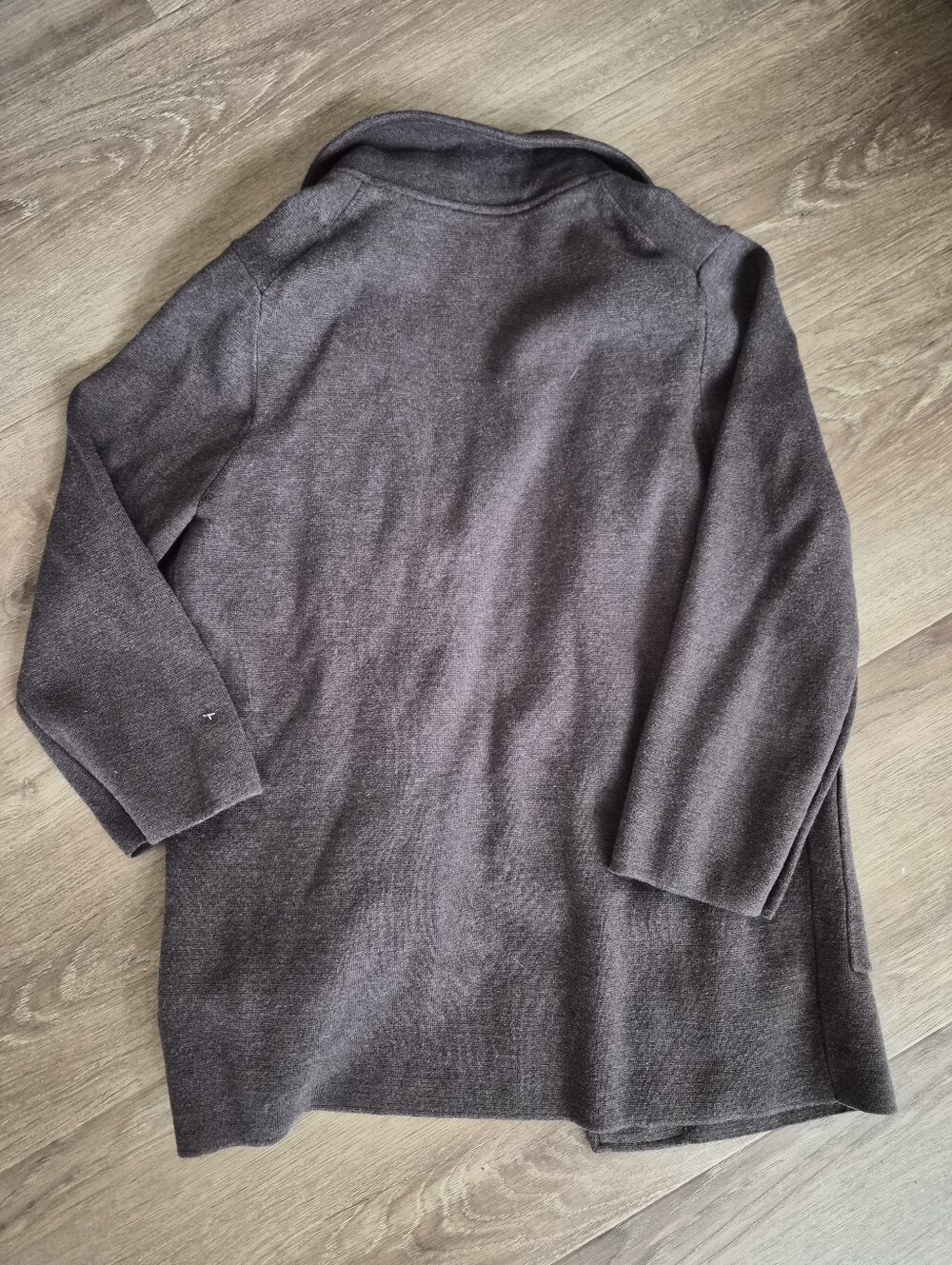 Quince Organic Cotton Open-Front Knit Jacket in Dark Brown Medium - Picture 9 of 10
